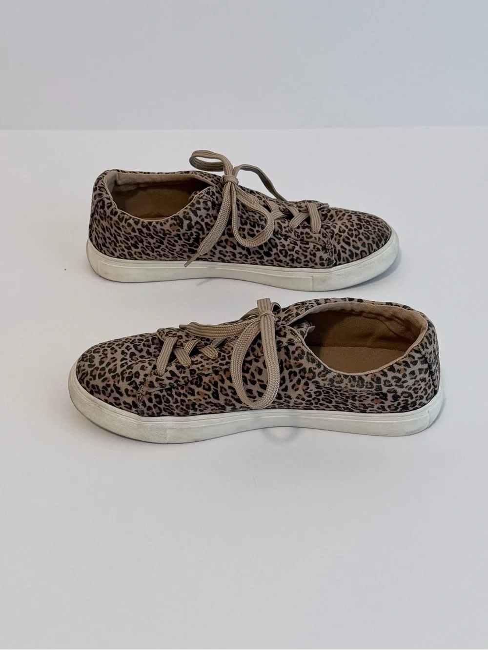 GAP Kids Leopard-Print Tan & Black Lace-Up Sneakers Girls Size 5